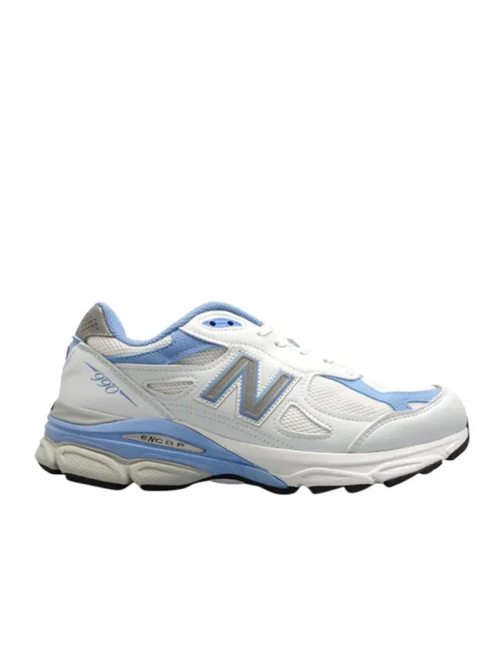 NEW BALANCE 990 Made in USA W990WB3 White and Light Blue Sneakers Size 7.5